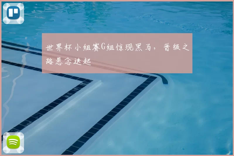 世界杯小组赛G组惊现黑马,晋级之路悬念迭起